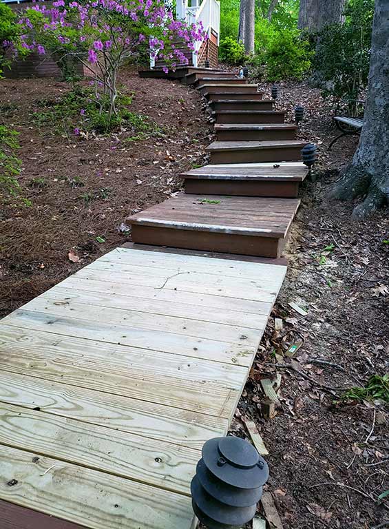 Repair of decking staircase