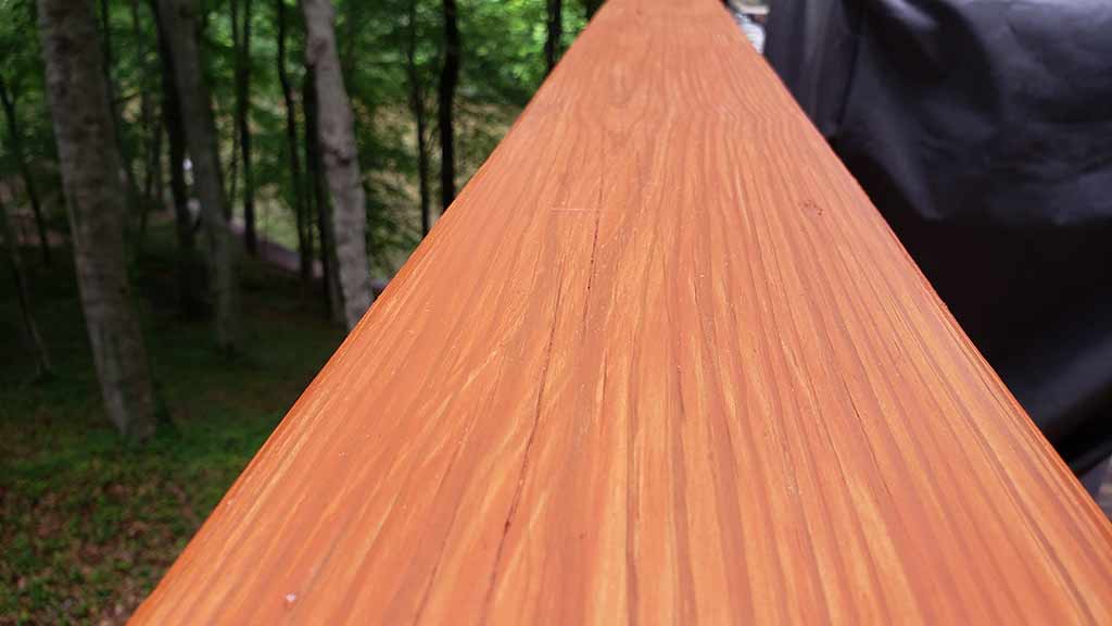 Fresh Sand and stain deck railing