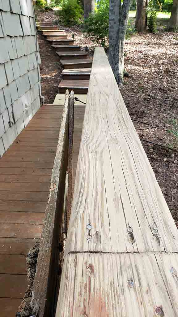 Old Deck Railing repair Sanding