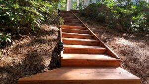 Successful Deck Refinishing and Essential Repair to a Staircase 11 Thompsons Stained Deck Entrance Staircase