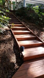 Successful Deck Refinishing and Essential Repair to a Staircase 10 Thompsons Stained Deck Entrance Staircase