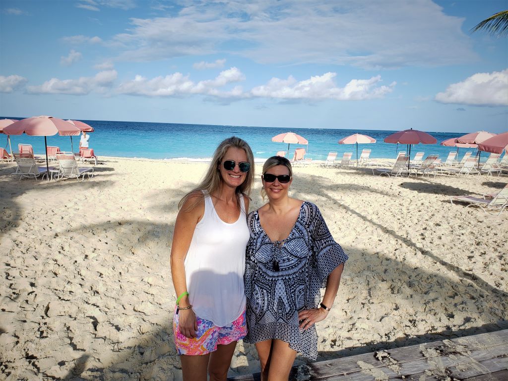 Alea and Melanie on Turks and Caicos beach