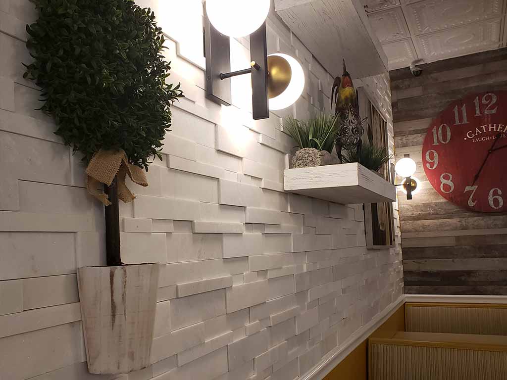 A Tasteful Mid-Century Modern Designed Restaurant 5 Mama Zoes tile wall
