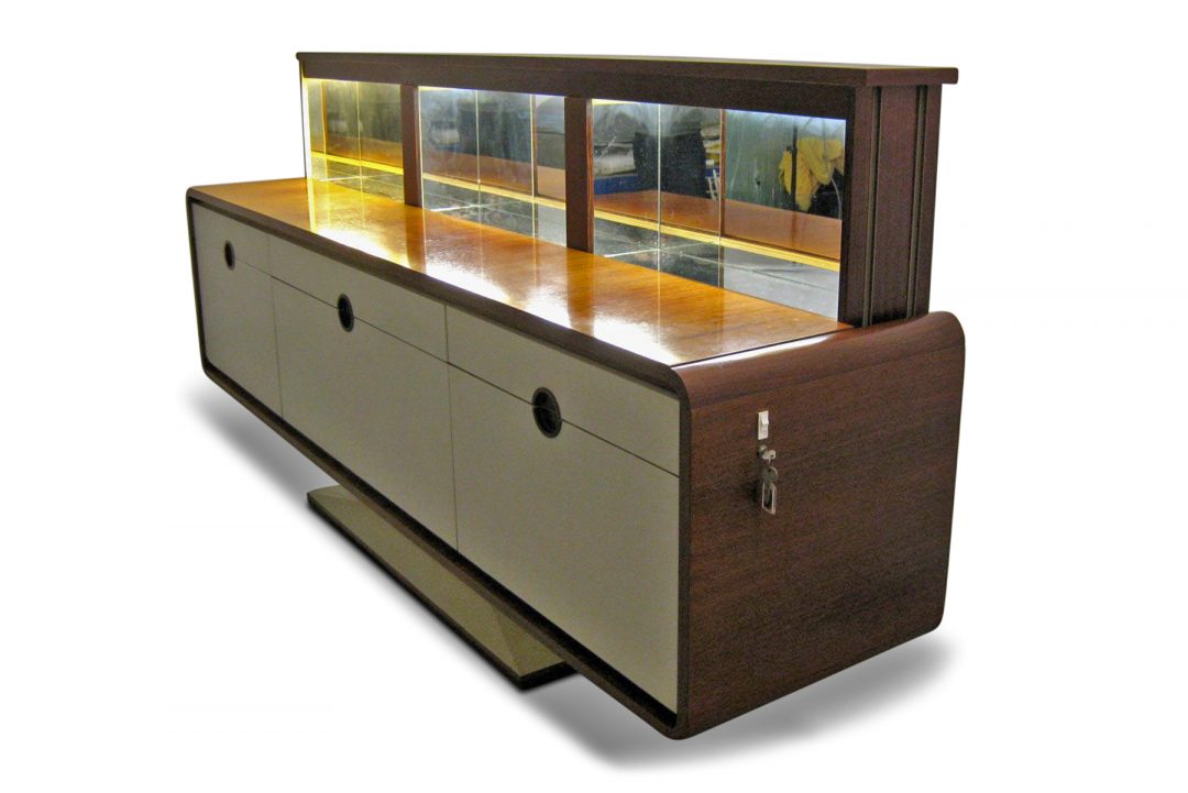 Mid-Century Electric Credenza Bar by Alfons Doerr KG 3/4 view