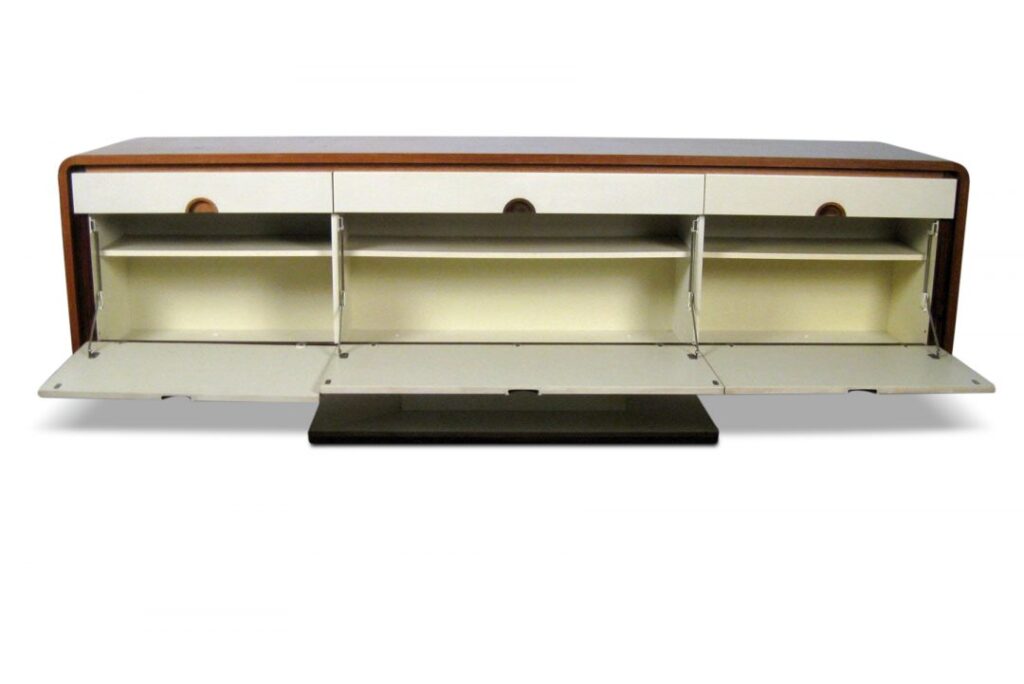 front open Mid-Century Electric Credenza Bar by Alfons Doerr KG