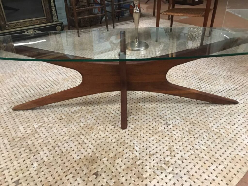 Mid-Century “JACKS” Cocktail Table by Adrian Pearsall 4 Adrian Pearsall glass coffee table