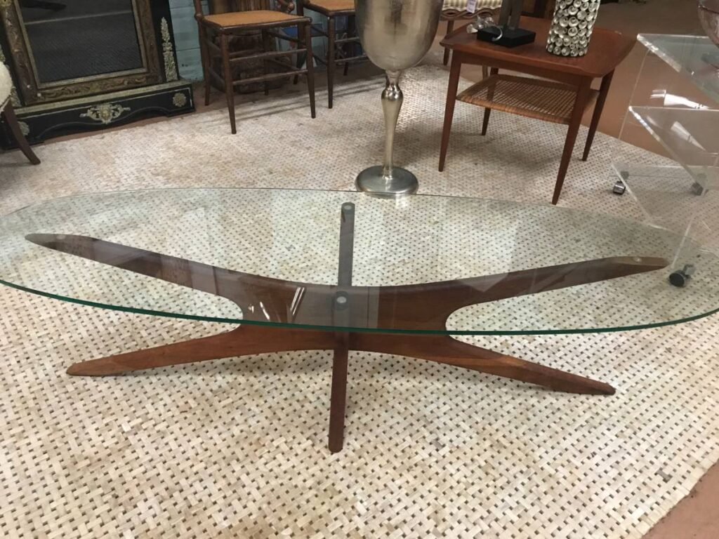 Mid-Century “JACKS” Cocktail Table by Adrian Pearsall 3 Adrian Pearsall glass coffee table
