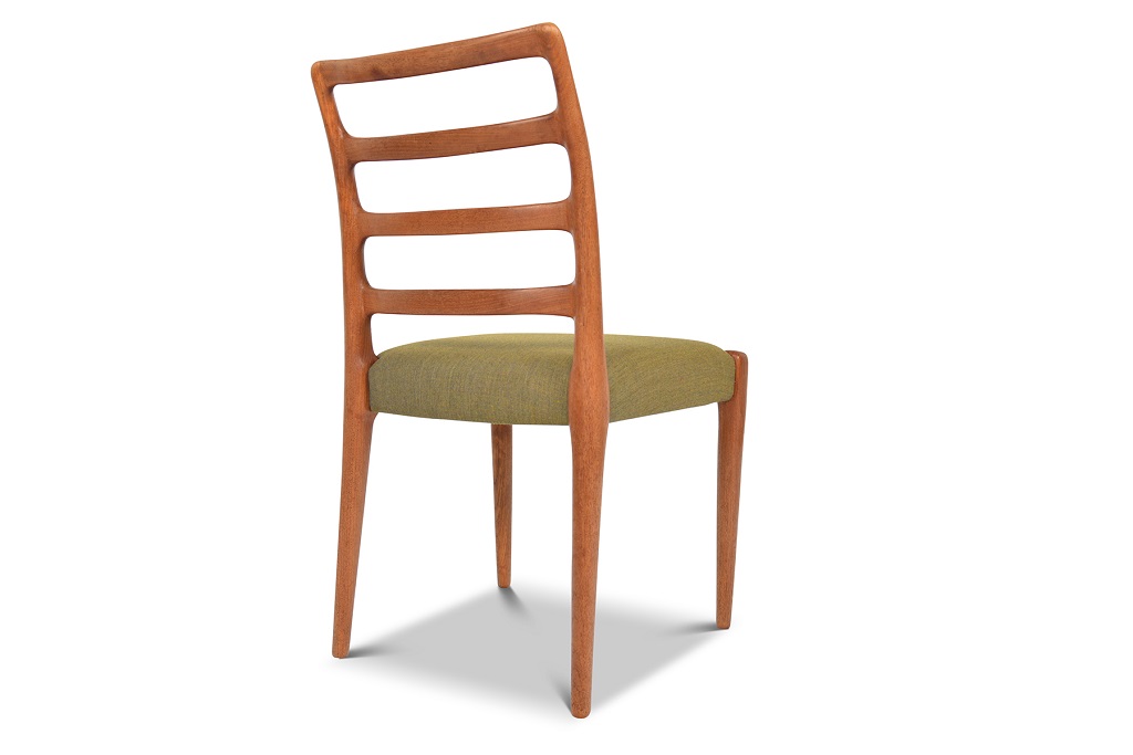 Mid-Century Danish Chairs in Teak Wood 5 Danish Mid-Century Modern Chairs for sale Green