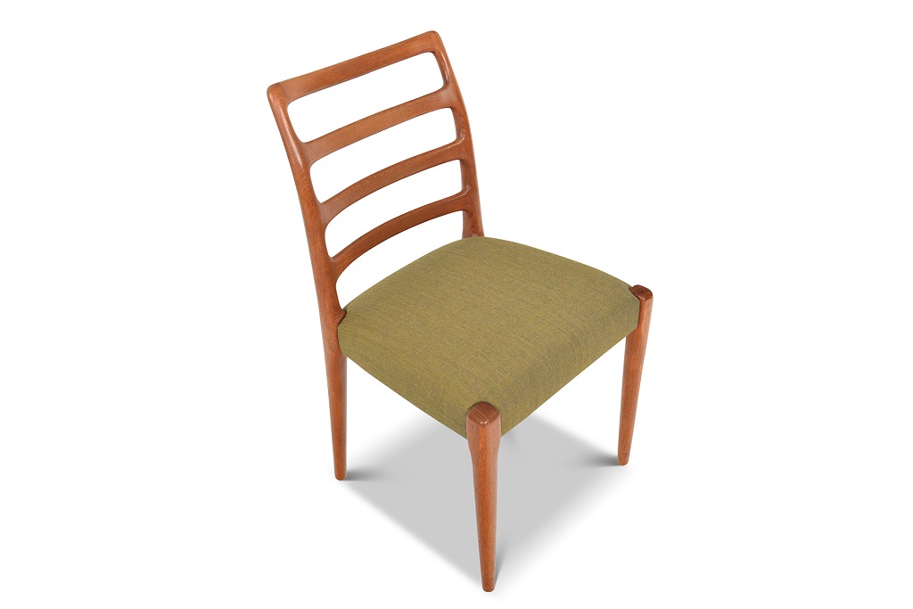 Mid-Century Danish Chairs in Teak Wood 2 Danish Mid-Century Modern Chairs for sale Green