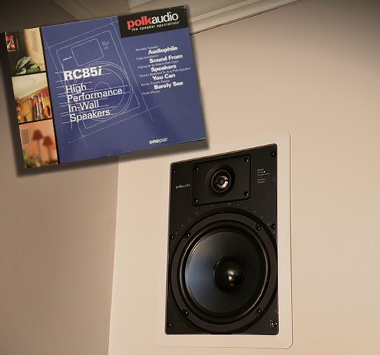 Sonos Wireless or In Wall Mounted Rear Surround Sound Speakers? 9 Polk Audio 6.5 RC85i in wall speakers no grill