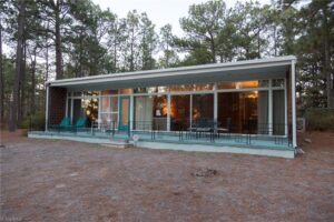 1959 Mid-Century Modern Home at dusk