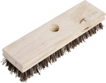 Wooden hard bristle brush for How to Clean and Paint a Cement Floor