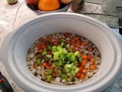 Chop up Cellery for Split Pea Soup