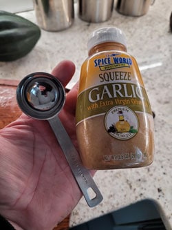 2 tablespoons of garlic for split pea soup