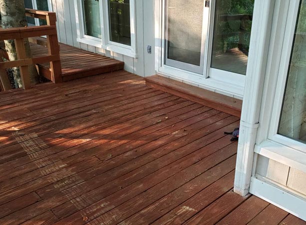 Deck repair or replace old stained boards