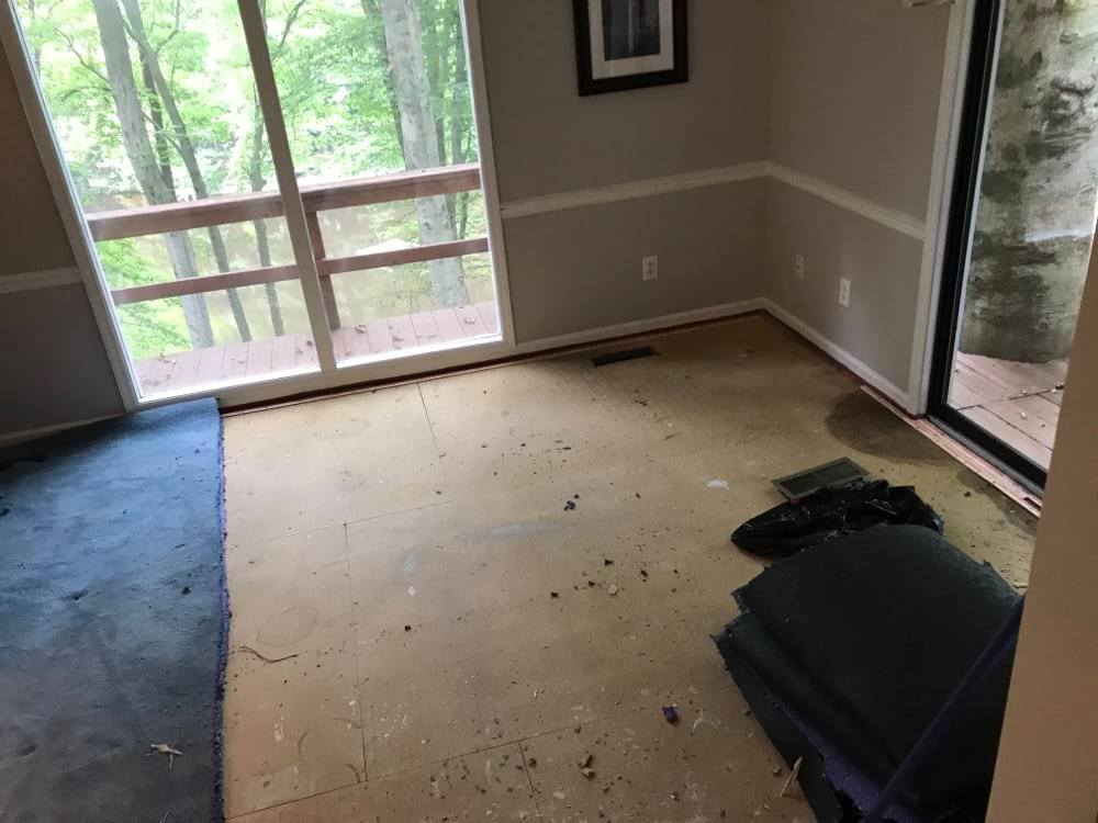 removing carpet