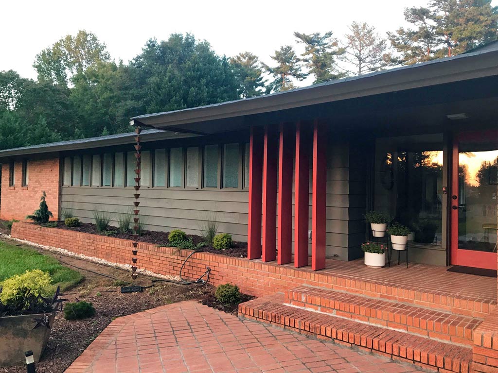 House Tour: An Amazing 1961 Mid-Century Modern, The Leeds House 10 1961 Mid-Century Modern Leeds home outside entrance