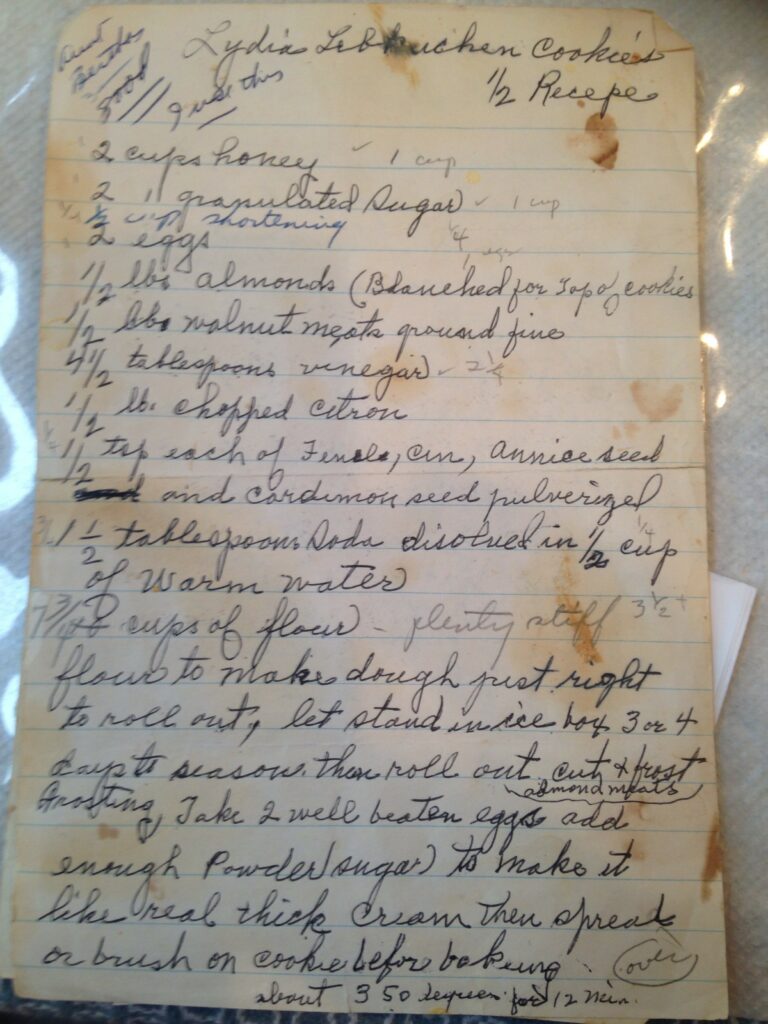 My Great Grandmother Alma’s Recipe  from 1943.