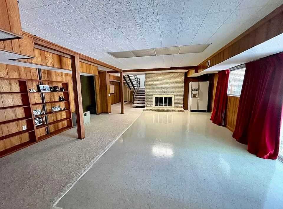 mcm wood paneling basement