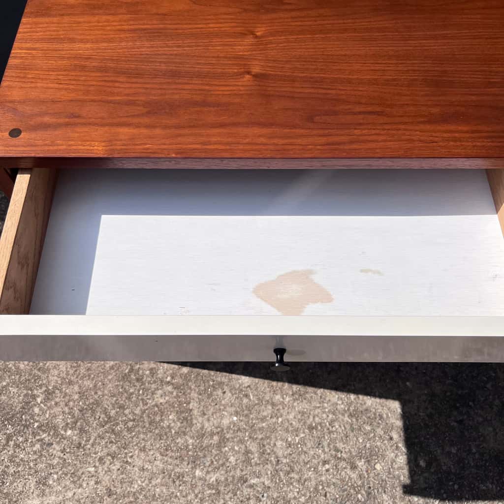 Mid-Century Modern Wood stained and white Walnut Chest
