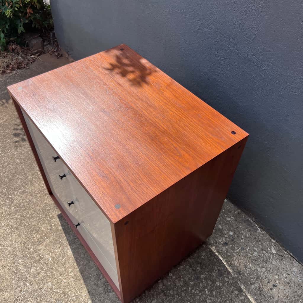 Mid-Century Modern Wood stained and white Walnut Chest
