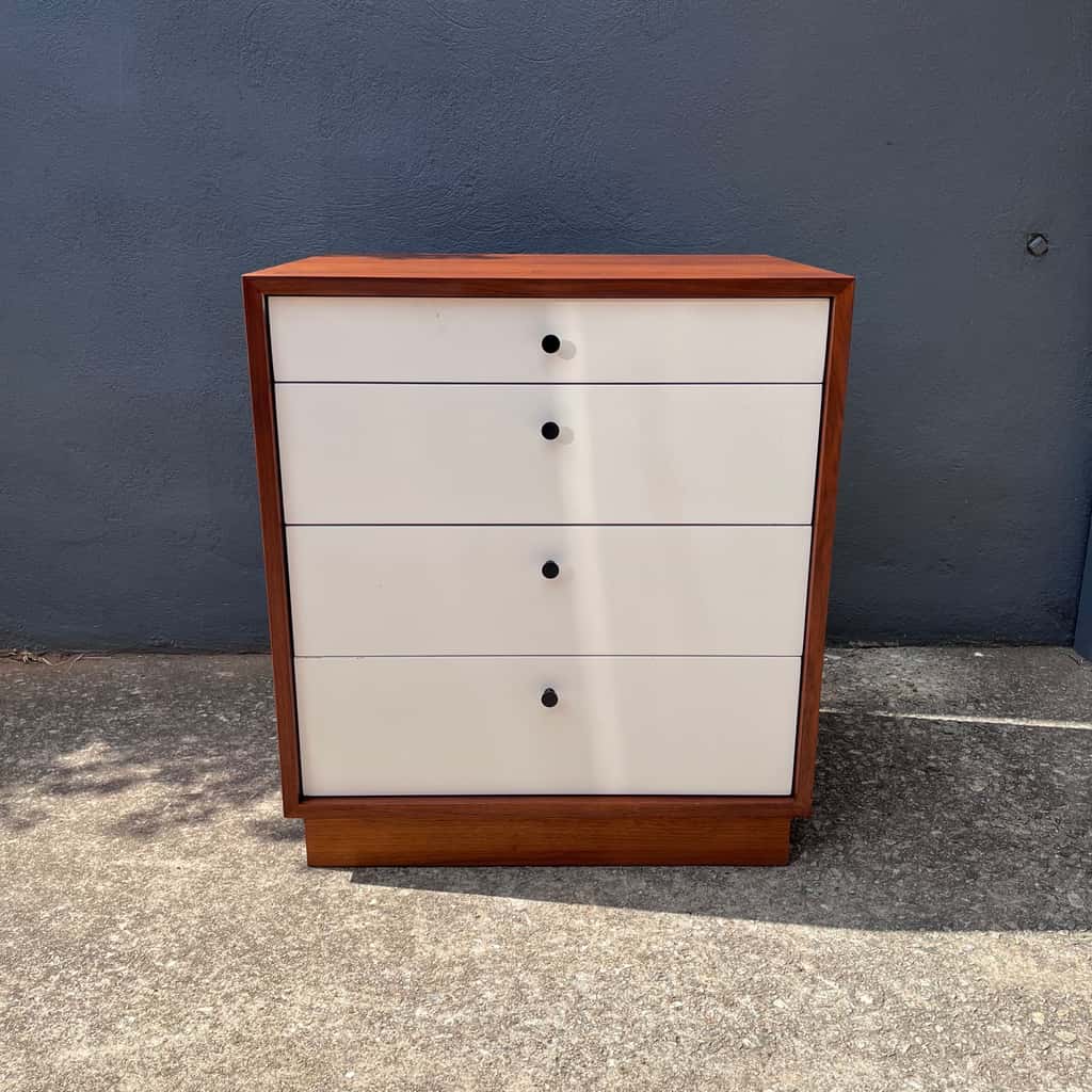 Mid-Century Modern Wood stained and white Walnut Chest