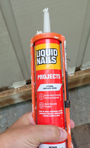 Liquid nails for siding repair