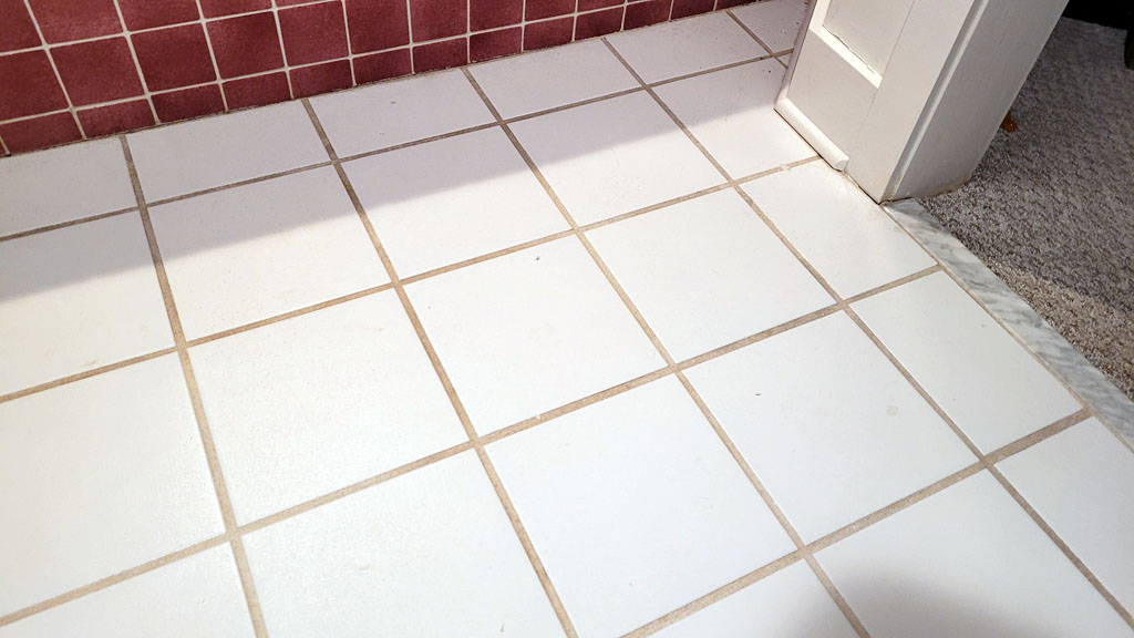 How to Restore or Change Stained Grout Color in Seconds 17 Dirty off white tile grout Mid Century Tile Grout Color Changed