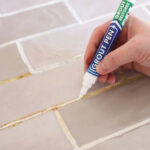 Changing grout color with a grout dye pen